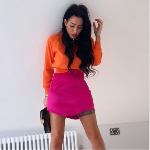 NWT orange zara shoulder pad knit top - Picture 16 of 17